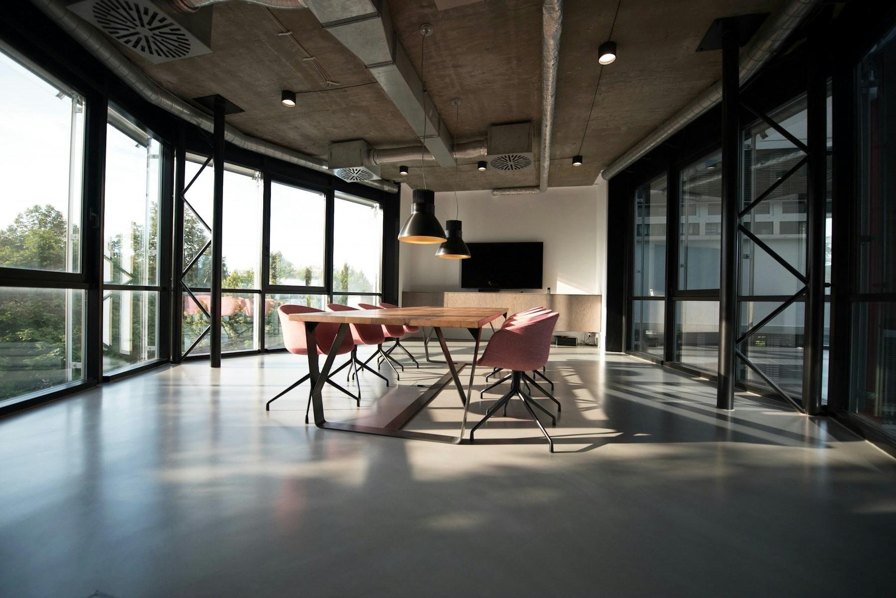 A calm modern studio prepared for focused collaborative work